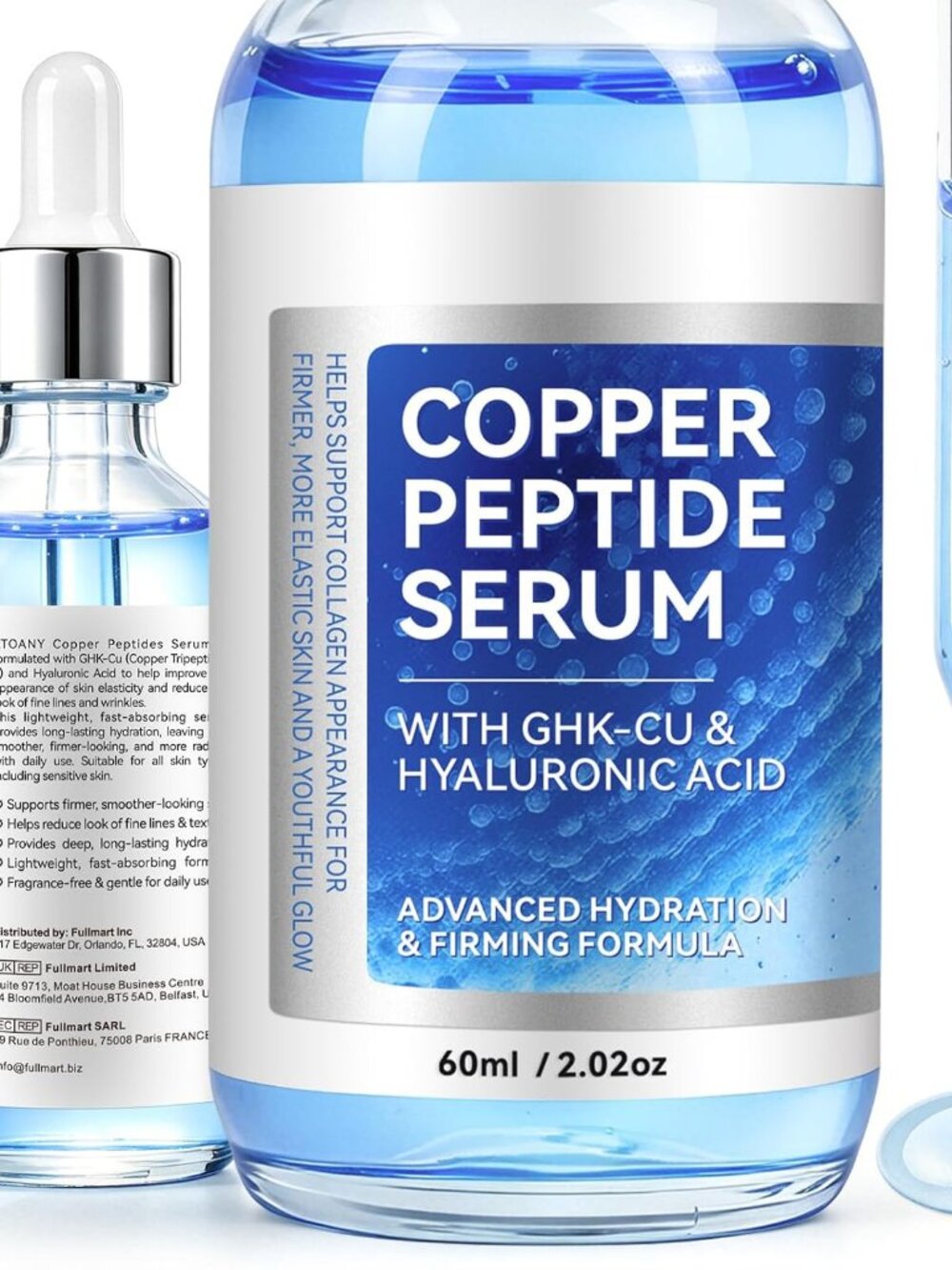 Copper Peptides Serum for Face, Hyaluronic Acid